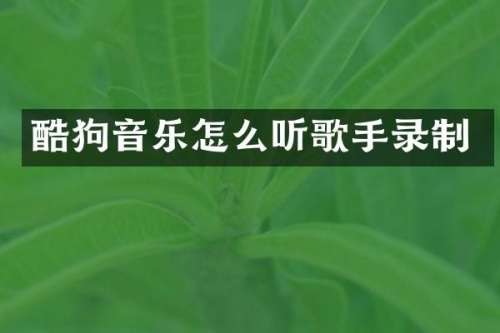 酷狗音乐怎么听歌手录制