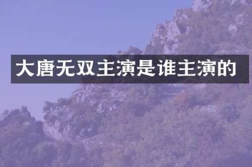 大唐无双主演是谁主演的