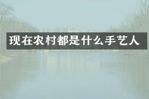 现在农村都是什么手艺人