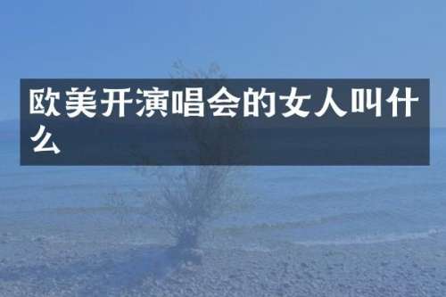 欧美开演唱会的女人叫什么
