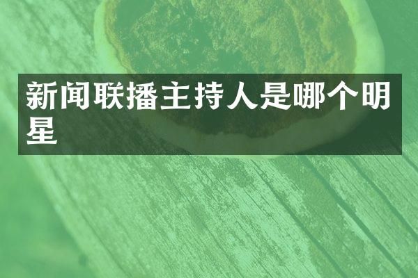 新闻联播主持人是哪个明星