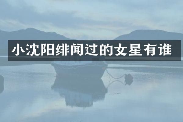 小沈阳绯闻过的女星有谁
