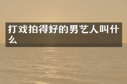 打戏拍得好的男艺人叫什么
