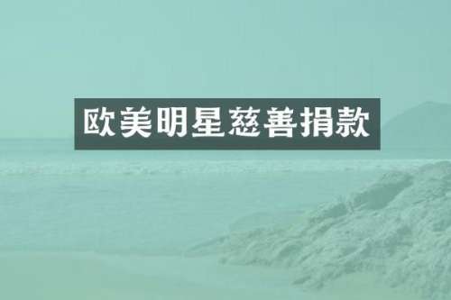 欧美明星慈善捐款