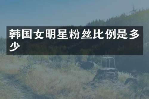 韩国女明星粉丝比例是多少