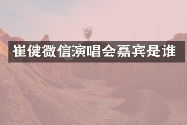 崔健微信演唱会嘉宾是谁