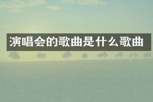 演唱会的歌曲是什么歌曲
