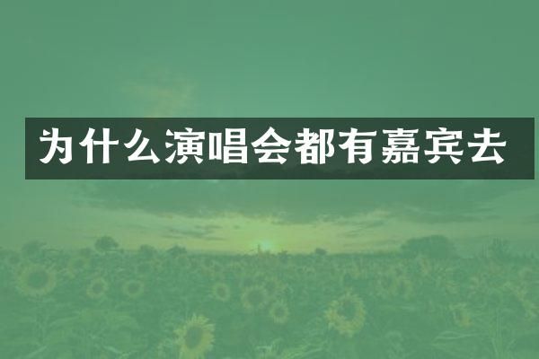 为什么演唱会都有嘉宾去