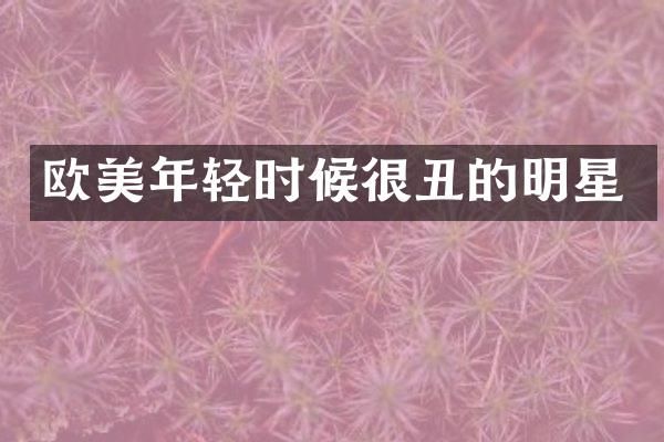 欧美年轻时候很丑的明星