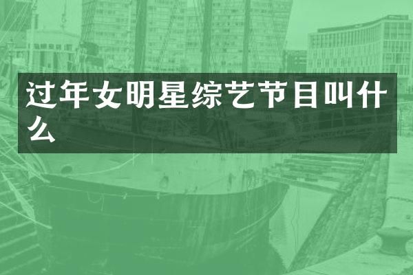 过年女明星综艺节目叫什么