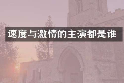 速度与的主演都是谁