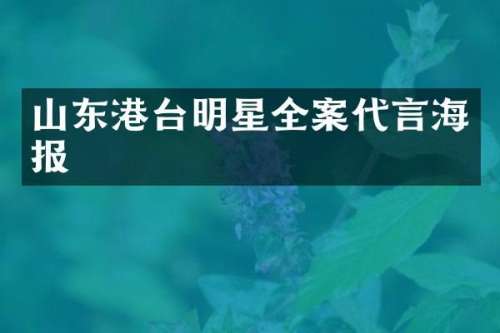 山东港台明星全案代言海报