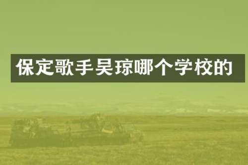 保定歌手吴琼哪个学校的