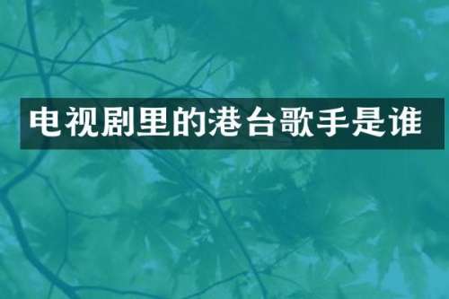 电视剧里的港台歌手是谁