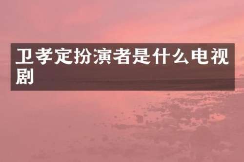卫孝定扮演者是什么电视剧