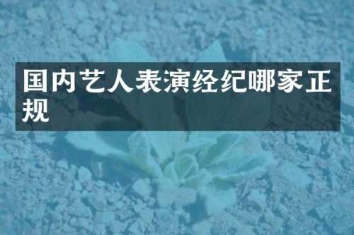 国内艺人表演经纪哪家正规