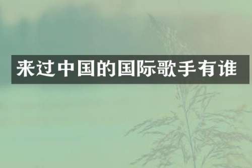 来过中国的国际歌手有谁