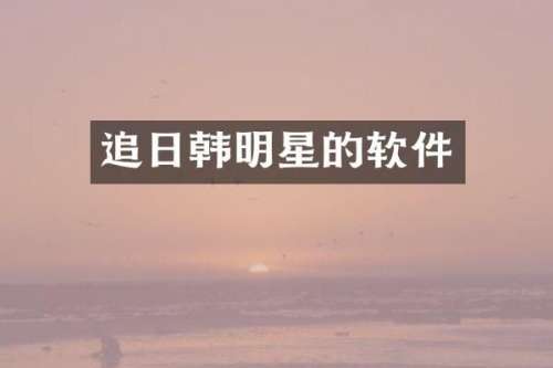 追日韩明星的软件