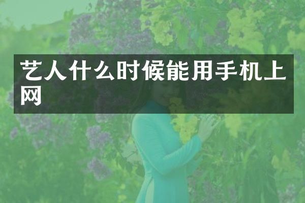艺人什么时候能用手机上网
