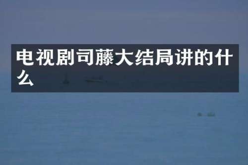 电视剧司藤大结局讲的什么