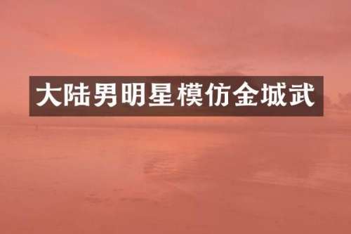 大陆男明星模仿金城武