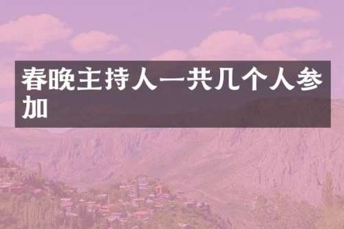 主持人一共几个人参加