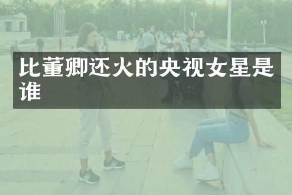 比董卿还火的央视女星是谁