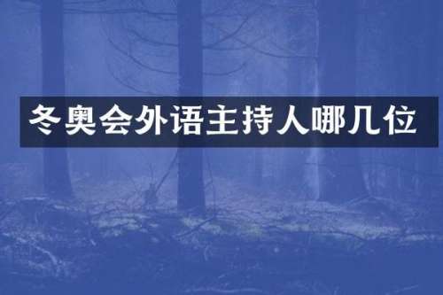 冬奥会外语主持人哪几位