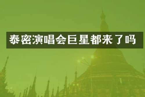 泰密演唱会巨星都来了吗