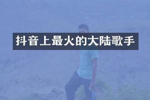 抖音上最火的大陆歌手