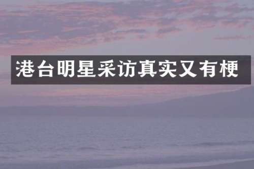 港台明星采访真实又