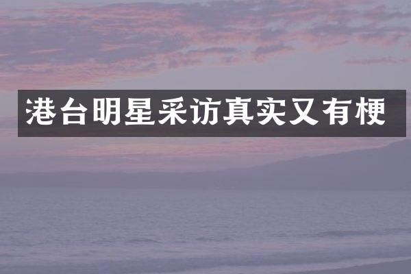 港台明星采访真实又