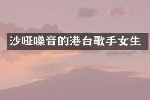 沙哑嗓音的港台歌手女生