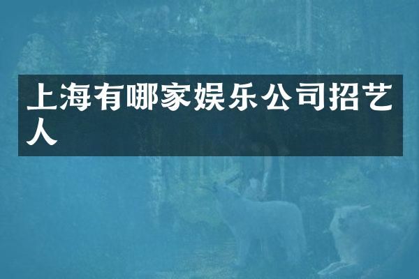 上海有哪家娱乐公司招艺人