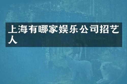 上海有哪家娱乐公司招艺人