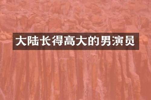 大陆长得高大的男演员