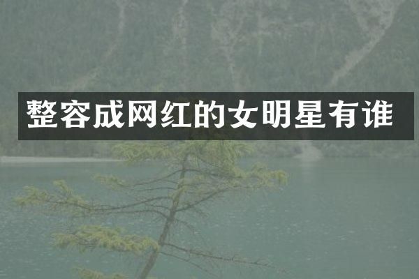 整容成网红的女明星有谁