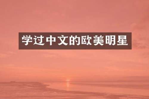 学过中文的欧美明星