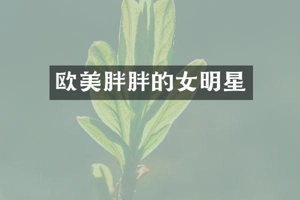 欧美胖胖的女明星