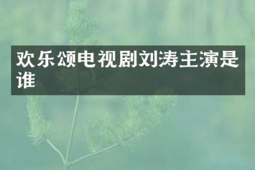欢乐颂电视剧刘涛主演是谁