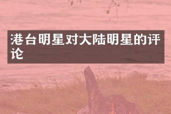 港台明星对大陆明星的评论