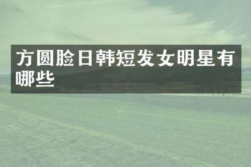 方圆脸日韩短发女明星有哪些