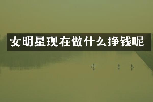 女明星现在做什么挣钱呢