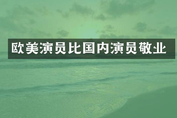 欧美演员比国内演员敬业