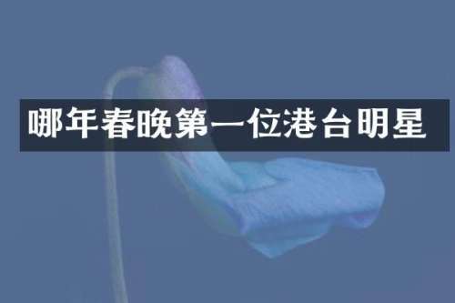 哪年第一位港台明星