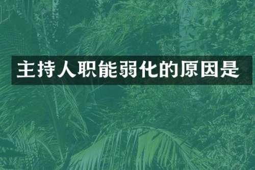 主持人职能弱化的原因是