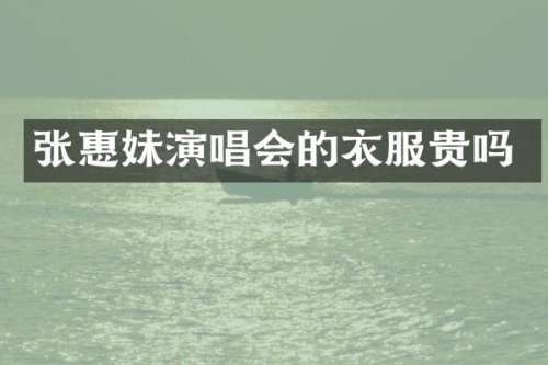 张惠妹演唱会的衣服贵吗
