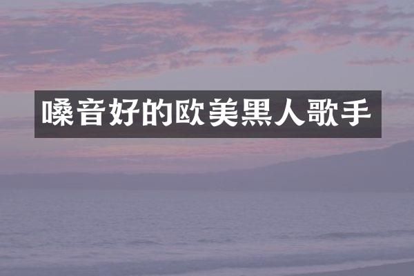 嗓音好的欧美黑人歌手
