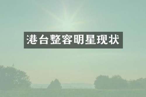 港台整容明星现状
