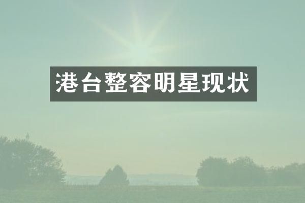 港台整容明星现状